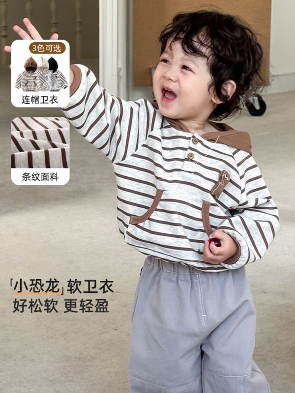 預購秋款男女童恐龍連帽套裝-尺寸73-120 