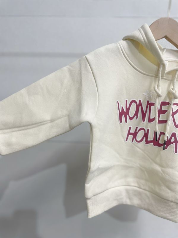 現貨冬款女童字母蝴蝶結薄絨帽T上衣尺寸05-17 