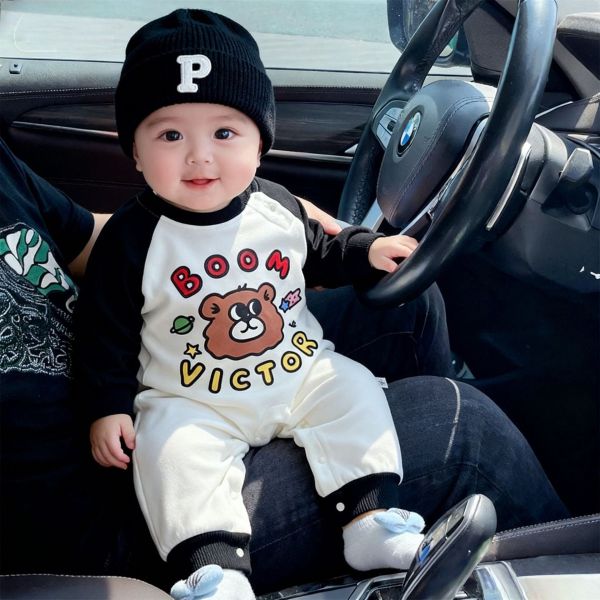 預購秋款男寶熊熊連身衣尺寸66-100 