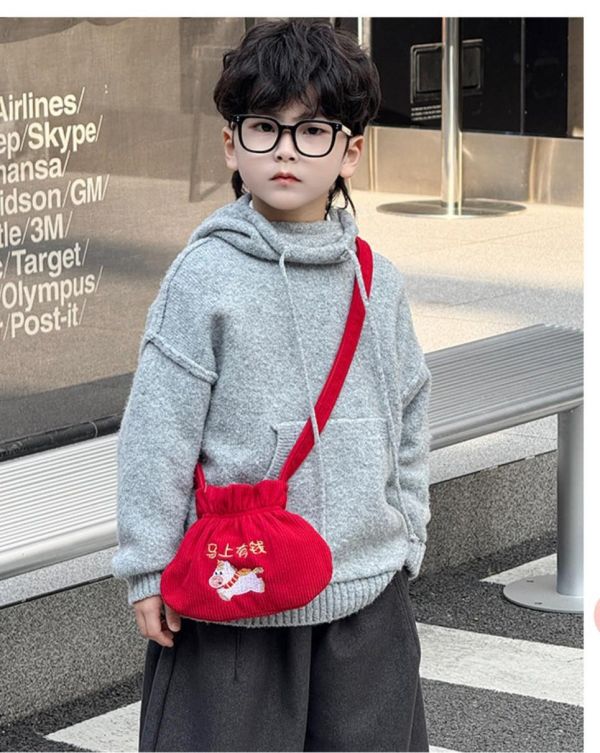 現貨刺繡馬上有錢紅包收納袋 