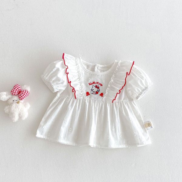 【預購】夏款--Ins夏款女童KT刺繡套裝 