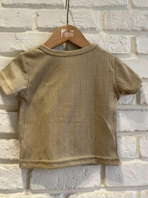 26152-現貨夏款女童假兩件短版上衣尺寸80-120 