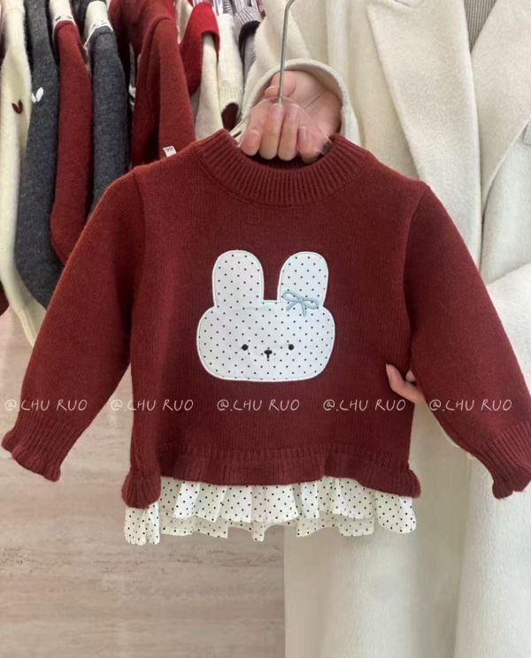 現貨女童兔兔針織上衣 