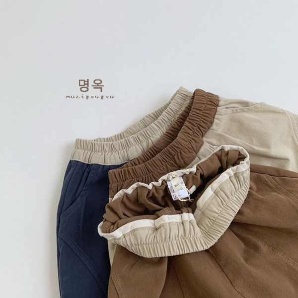 預購秋款拼色百搭長褲尺寸80-130 