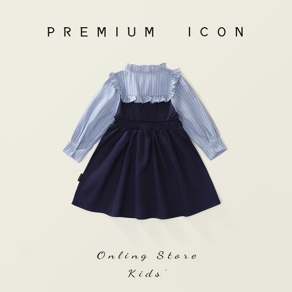 預購秋款女童學院風洋裝尺寸90-140 
