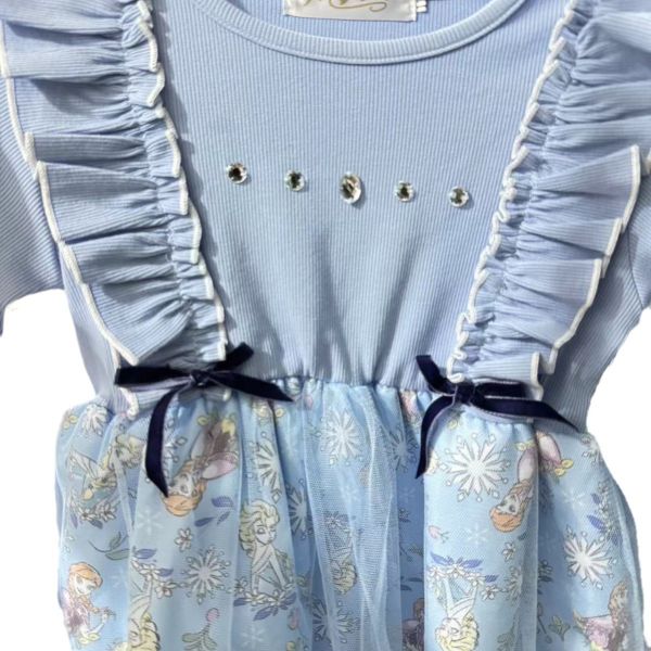 預購秋款女童日系愛莎公主花邊洋裝尺寸100-140 