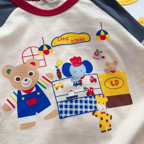 預購日單男女童拚色上衣（棉） 尺寸90-130 