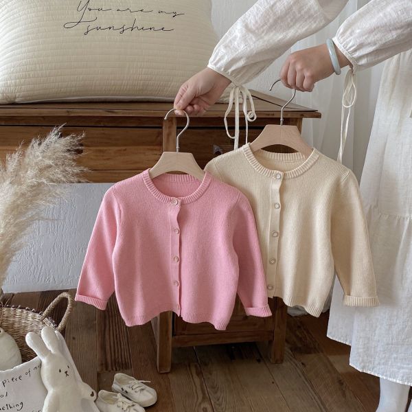 預購秋款女童春秋針織毛衣外套 尺寸80-130 