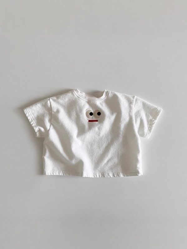 【預購】夏款--男女童刺繡可愛眼睛上衣 