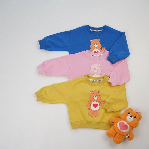 預購秋款男女童彩虹熊上衣尺寸80-130 