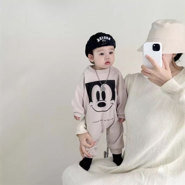 預購秋款男女童米奇連身衣尺寸66-100 