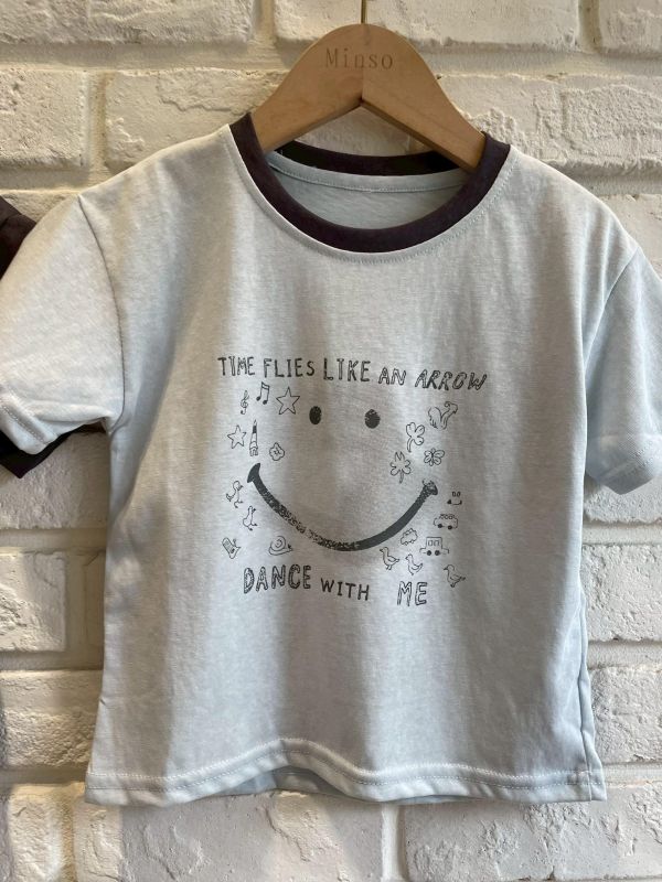 26139-1現貨夏款男童微笑上衣尺寸90-130 