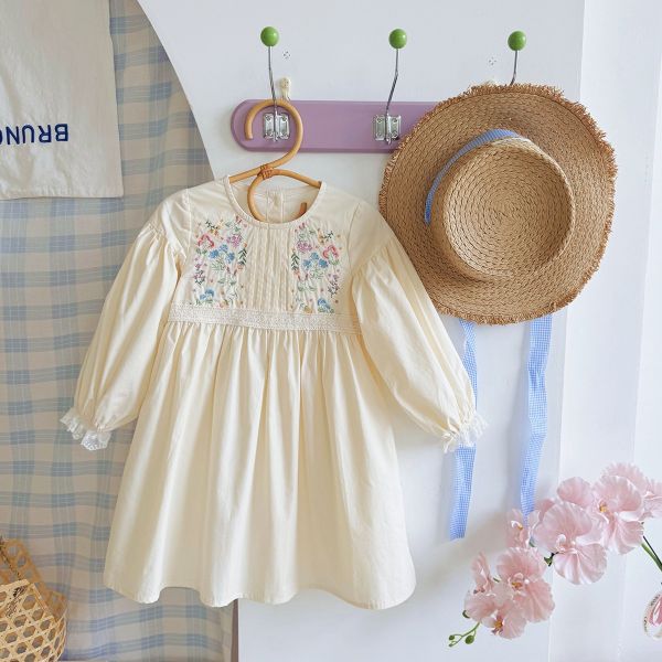 預購秋款女童法式蕾絲花邊公主連衣裙 尺寸90-140 