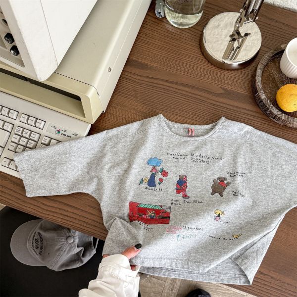 預購秋款男女童童趣上衣尺寸80-130 