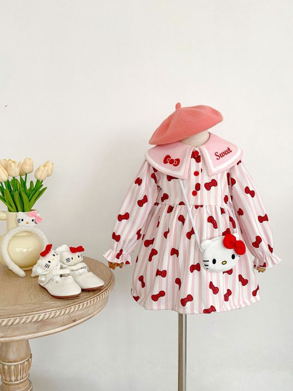 預購秋款設計師品牌日系 翻領蝴蝶結KT公主洋裝 