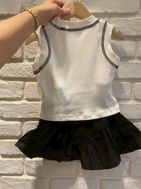 26023-現貨夏款女童豹紋愛心氣質套裝尺寸80-120 