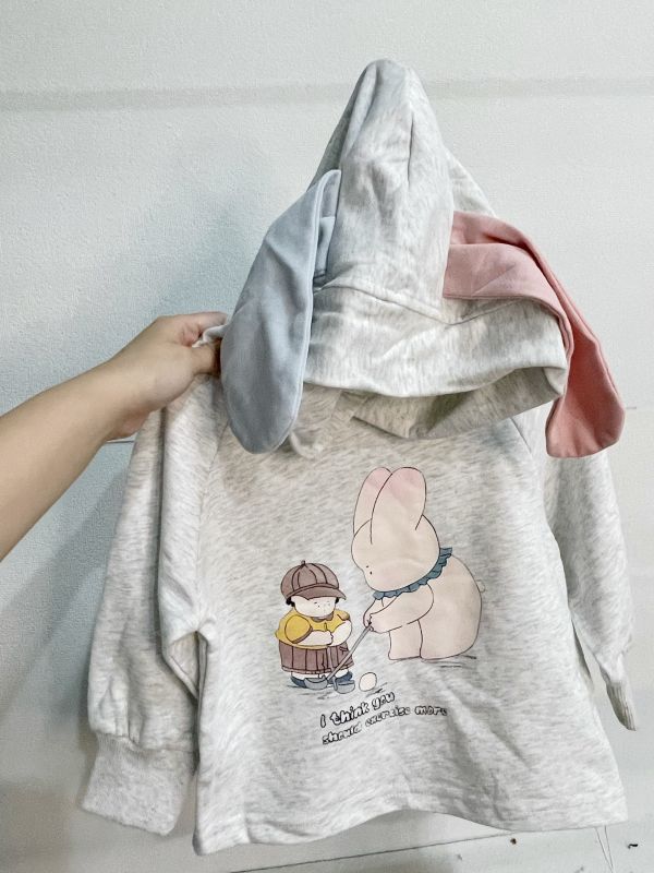 現貨秋款女童兔兔耳朵連帽長版（附實拍） 