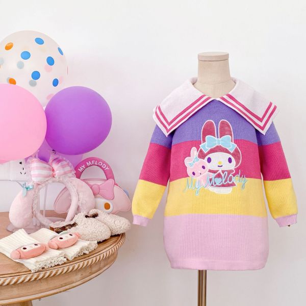 預購秋款設計師品牌日系美樂蒂公主針織洋裝 