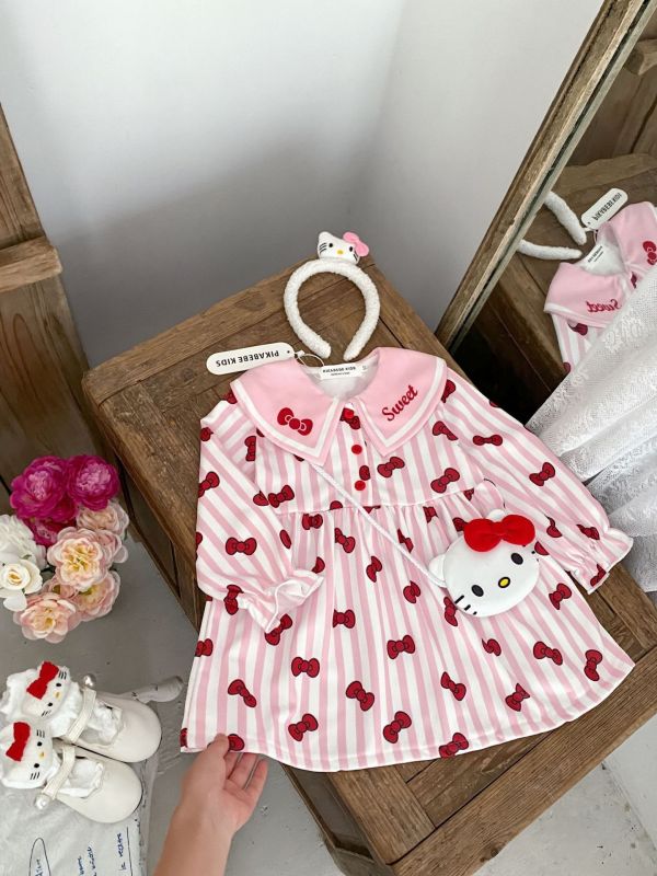 預購秋款設計師品牌日系 翻領蝴蝶結KT公主洋裝 