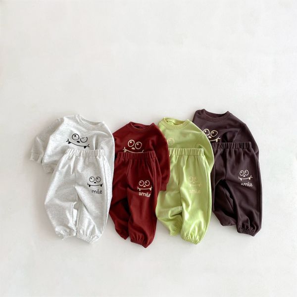 預購秋款男女童表情套裝尺寸80-130 