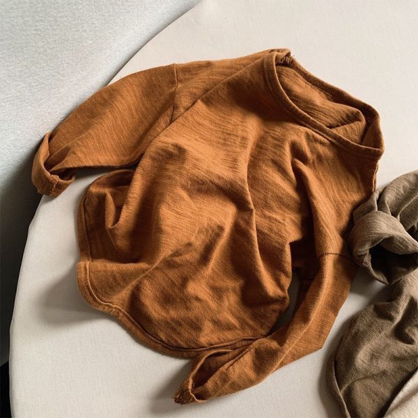 預購秋款男女童百搭竹節棉上衣尺寸80-130 