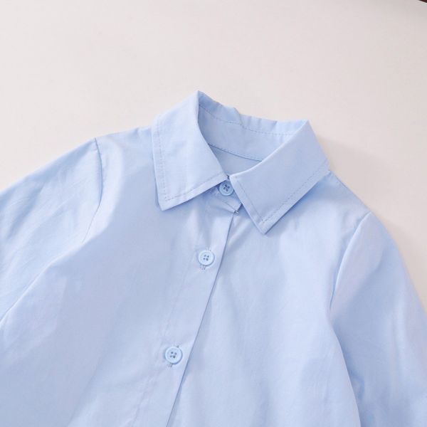 預購秋款女童蛋糕花邊翻領襯衫洋裝尺寸90-140 