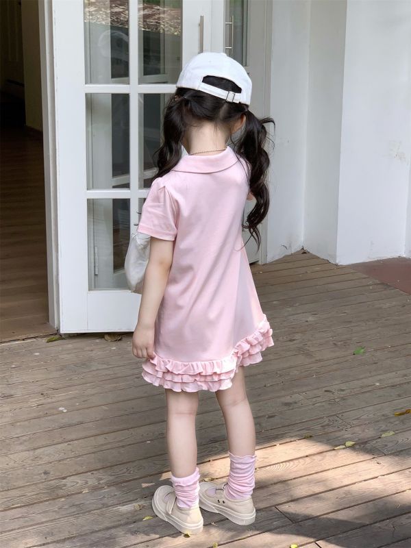 預購夏款女童刺繡KT蛋糕裙洋裝 