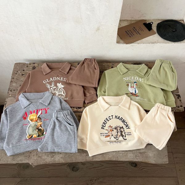 預購秋款男女童卡通套裝尺寸73-120 