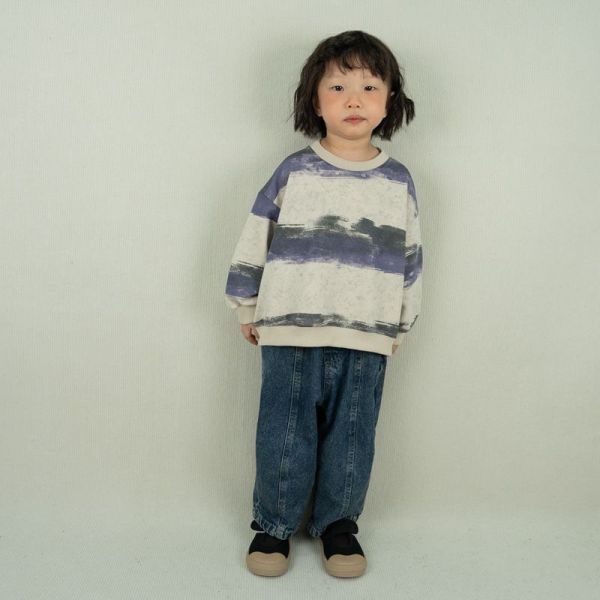 預購秋款男女童日式復古牛仔長褲尺寸80-130 