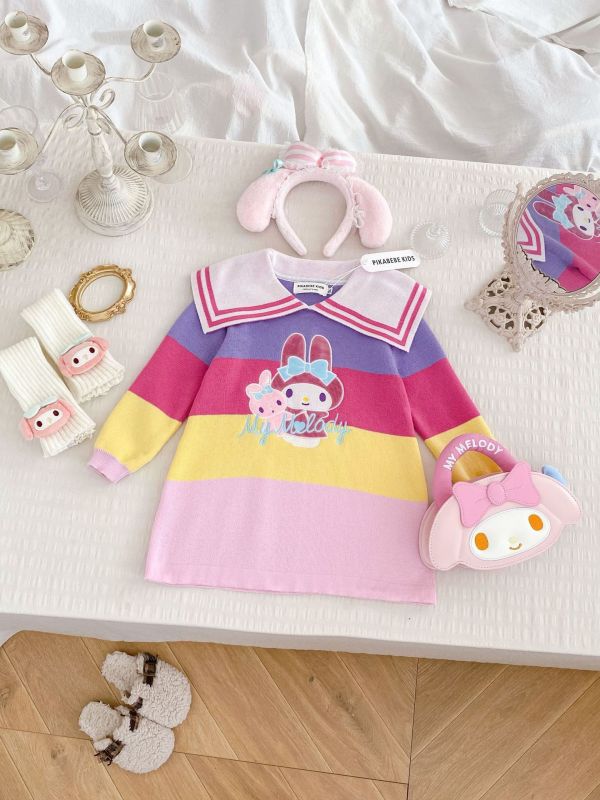 預購秋款設計師品牌日系美樂蒂公主針織洋裝 