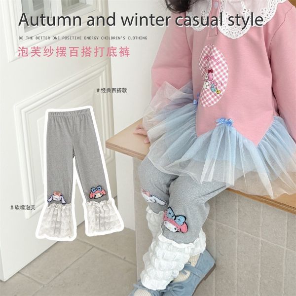 預購秋款女童甜美百搭美樂蒂泡泡紗打底褲 