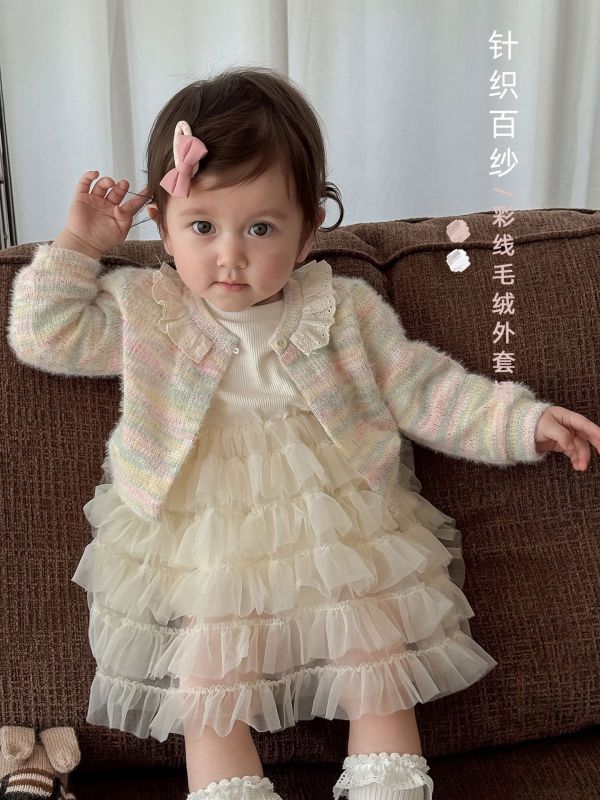 預購秋款女童蛋糕網紗連衣裙尺寸73-120 