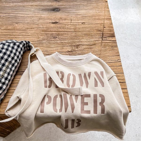 預購秋款男女童字母百搭上衣尺寸80-130 