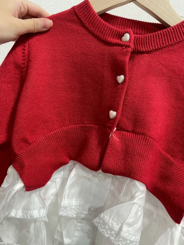 現貨秋款女童針織洋裝上衣 尺寸90-130附實拍 