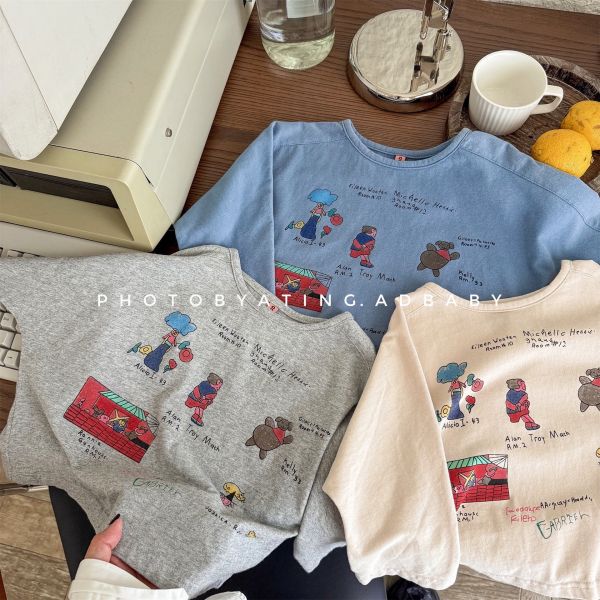 預購秋款男女童童趣上衣尺寸80-130 