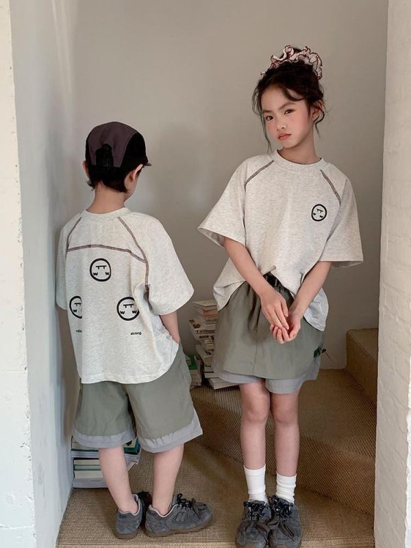 預購夏款小標設計感寬鬆親子裝 