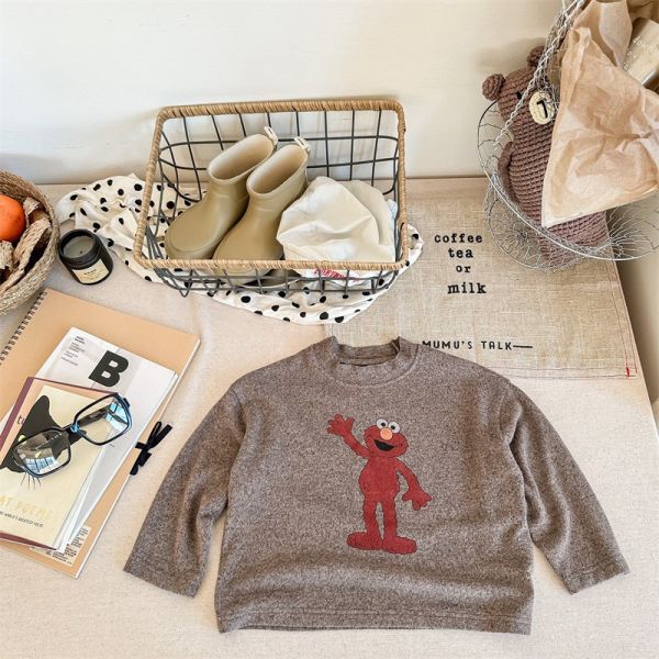 預購秋款男女童芝麻街上衣尺寸80-130 