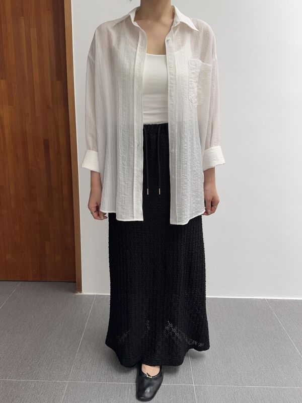 質感立體紋長裙 