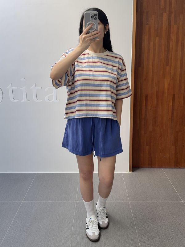 夏日休閒蜜桃絨短褲 