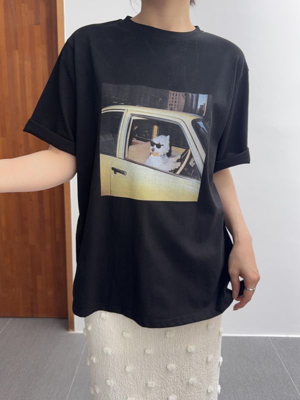 墨鏡狗狗開車短T 