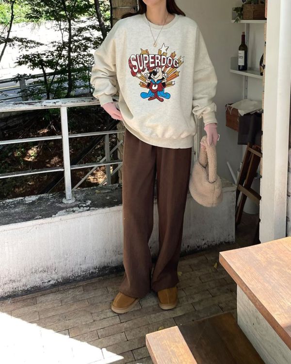 superdog!寬鬆大學T 