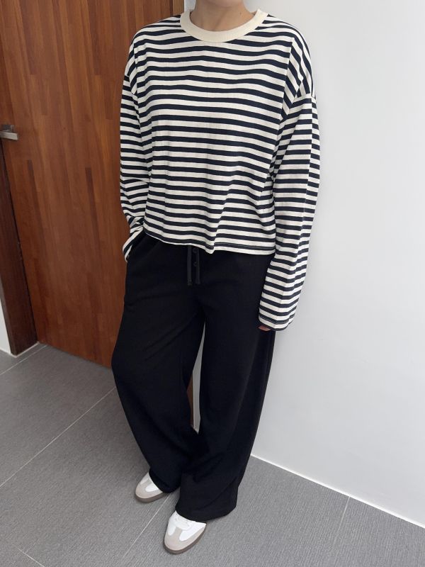 不挑人的條紋小短版 