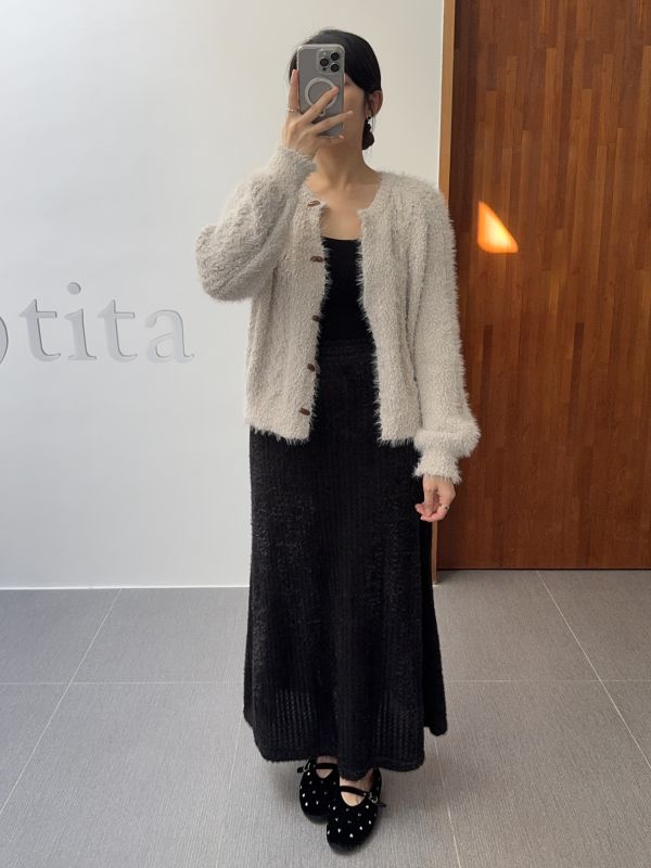 溫柔仙女毛長裙1號(無開衩) 