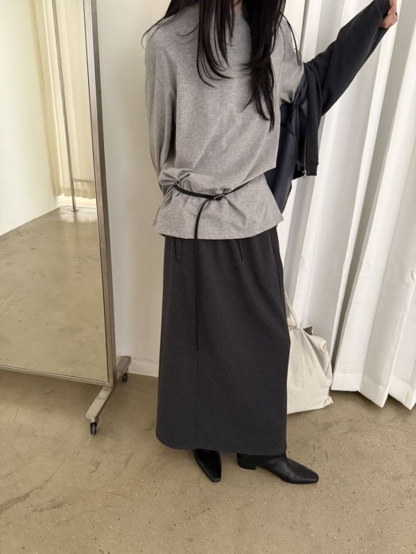 修身壓線休閒舒服裙 