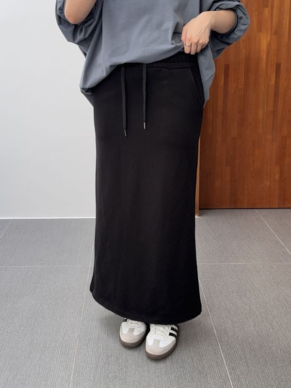 低調休閒內刷毛棉長裙 