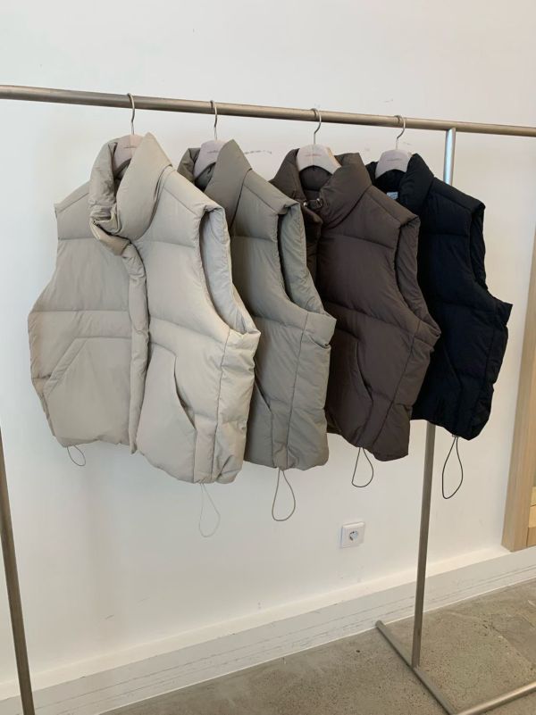 簡約腰壓線鴨絨背心 