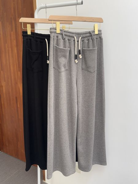 腿最直口袋綁繩休閒褲 