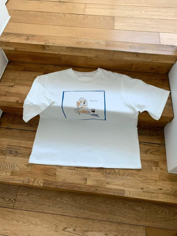 法式手繪狗狗短T 