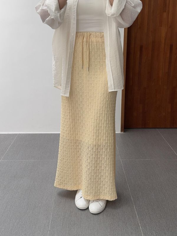 質感立體紋長裙 