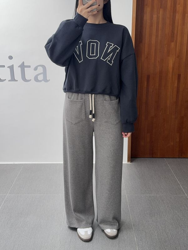 腿最直口袋綁繩休閒褲 